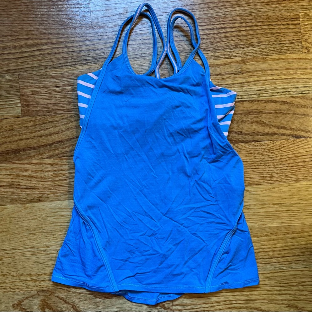 Ivivva blue tank with built in bra top size 12